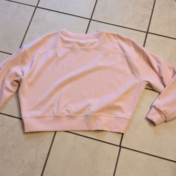 Lululemon Softstreme Perfectly Oversized Cropped Crew Light Pink Size 8 - Picture 5 of 8